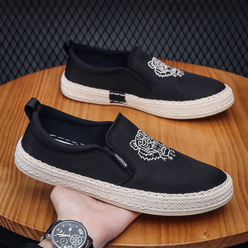 Espadrille Slip On - nero Scarpe traspiranti per uomo mocassini