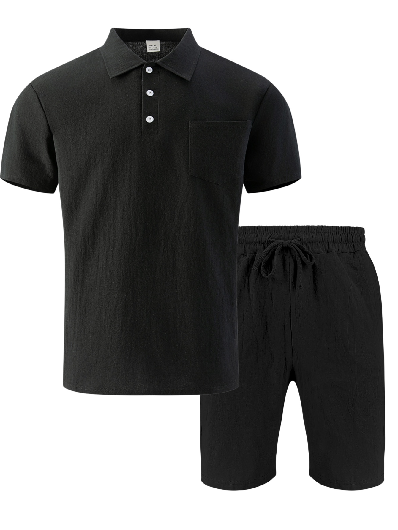 Short Linen Drawstring - Set 2 Pezzi da Uomo: Polo