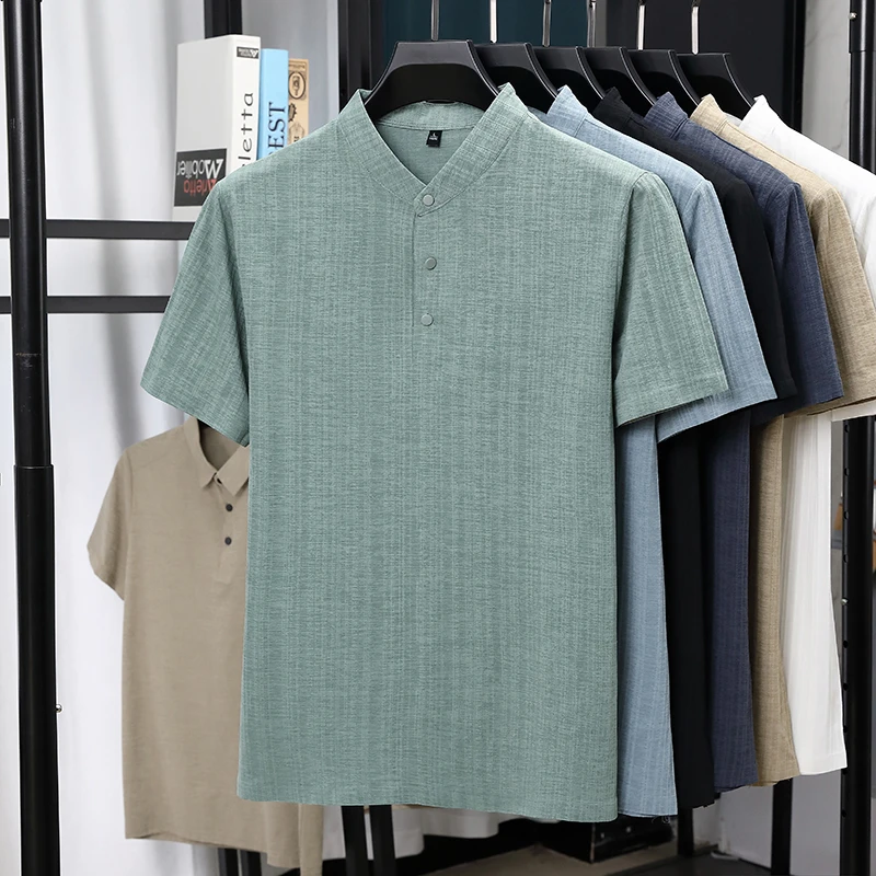 Linen Shirt Breathable - Camicie da uomo a maniche corte