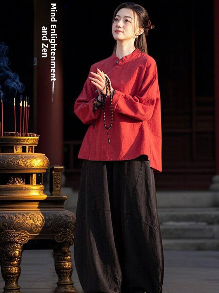Linen Shirt Breathable - Nuovo Set in Stile Zen Cinese