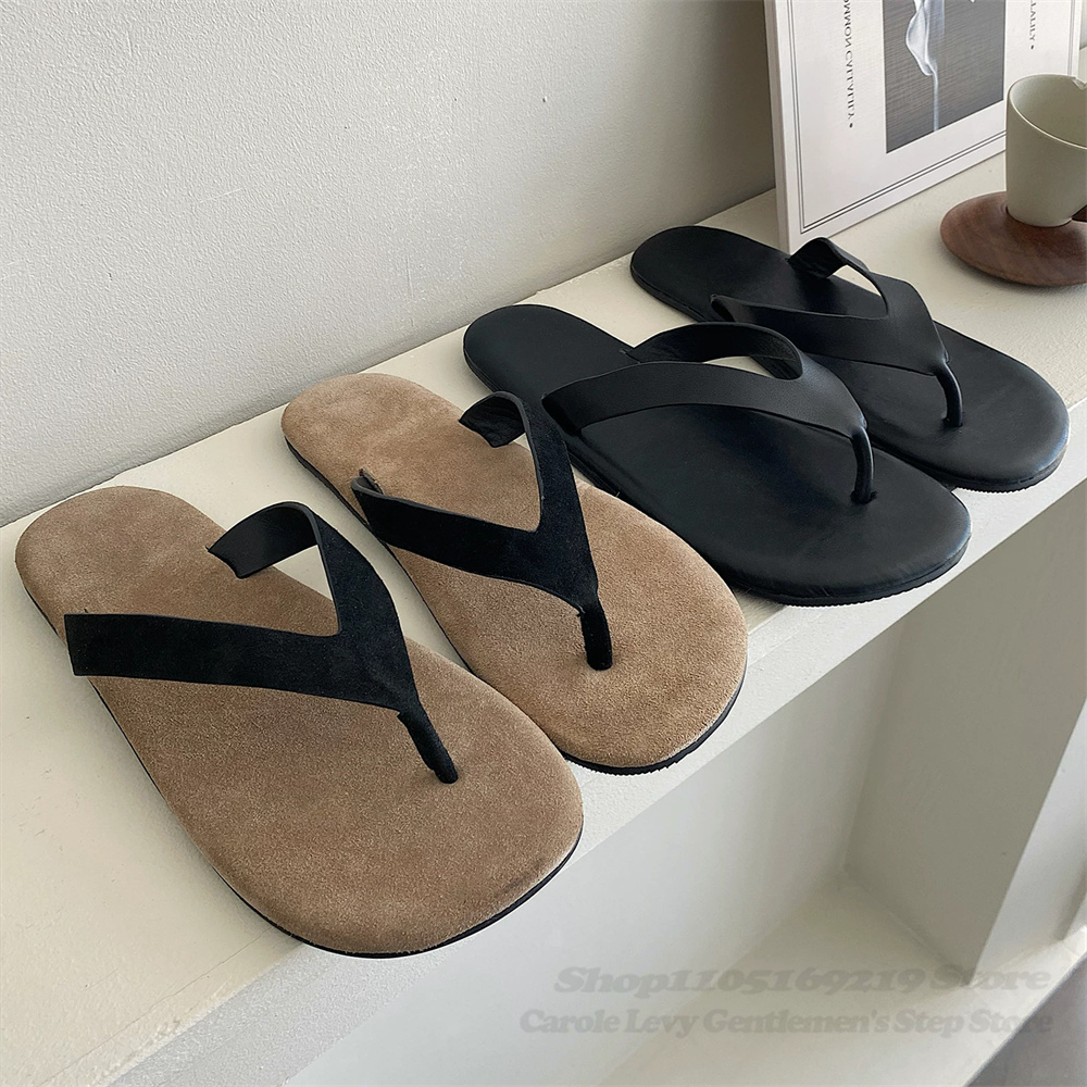 Flip Flop Leather Men - Ciabatte infradito vintage in pelle scamosciata