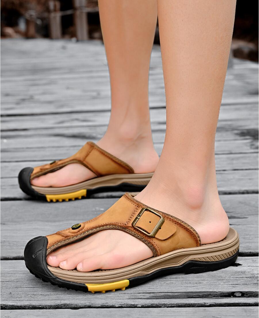 Sandali in vera pelle da uomo, - Flip Flop Leather Men recensione e prezzo