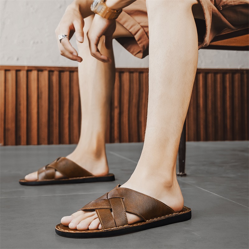 Sandali casual da uomo in vera - Flip Flop Leather Men recensione e prezzo