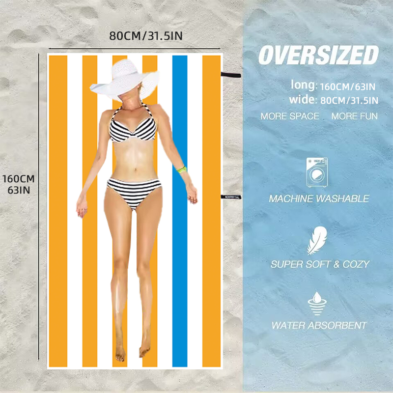 Telo Mare a Righe Vibranti Gra - Beach Towel Large recensione e prezzo