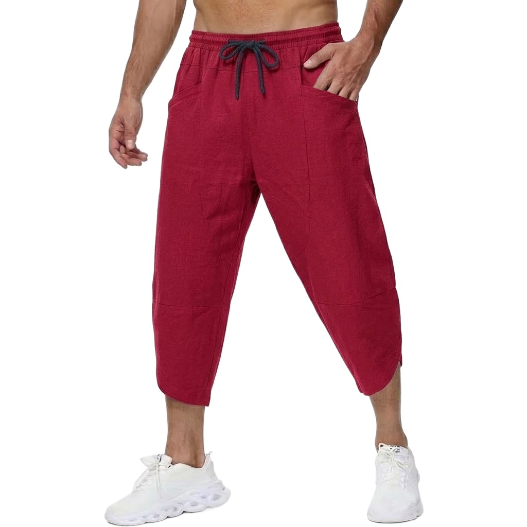 Pantaloni corti casual da uomo - Short Linen Drawstring recensione e prezzo