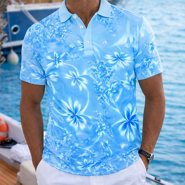 Polo da uomo verde neon florea - Resort Shirt Floral recensione e prezzo