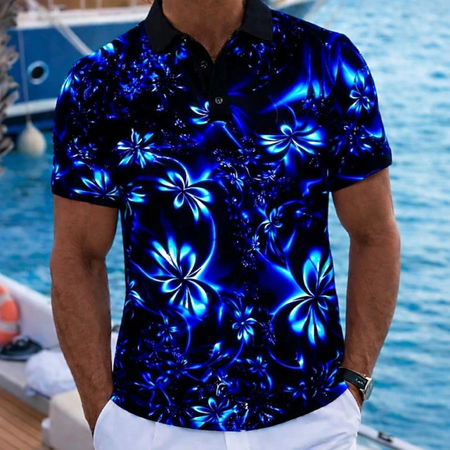 Polo da uomo verde neon florea - Resort Shirt Floral recensione e prezzo