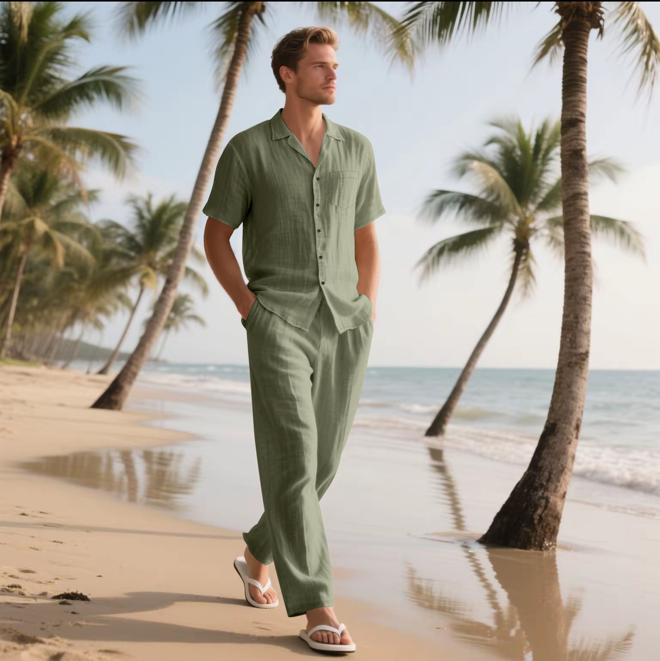 Nuovo Completo Estivo da Uomo  - Short Linen Drawstring recensione e prezzo