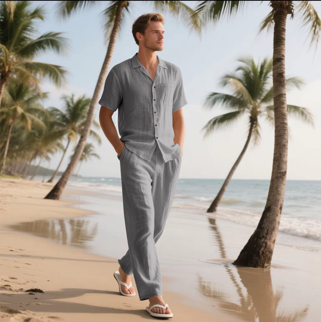 Nuovo Completo Estivo da Uomo  - Short Linen Drawstring recensione e prezzo