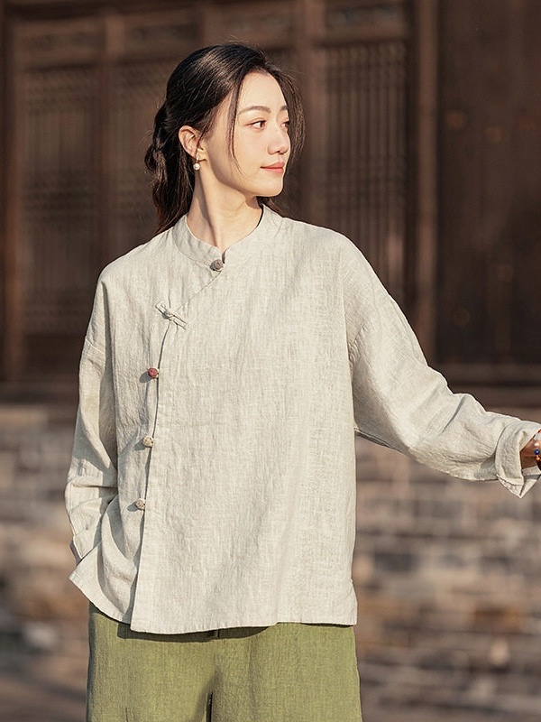 Nuovo Set in Stile Zen Cinese  - Linen Shirt Breathable recensione e prezzo